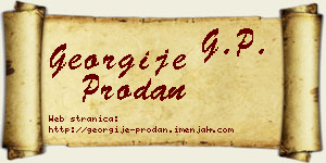 Georgije Prodan vizit kartica